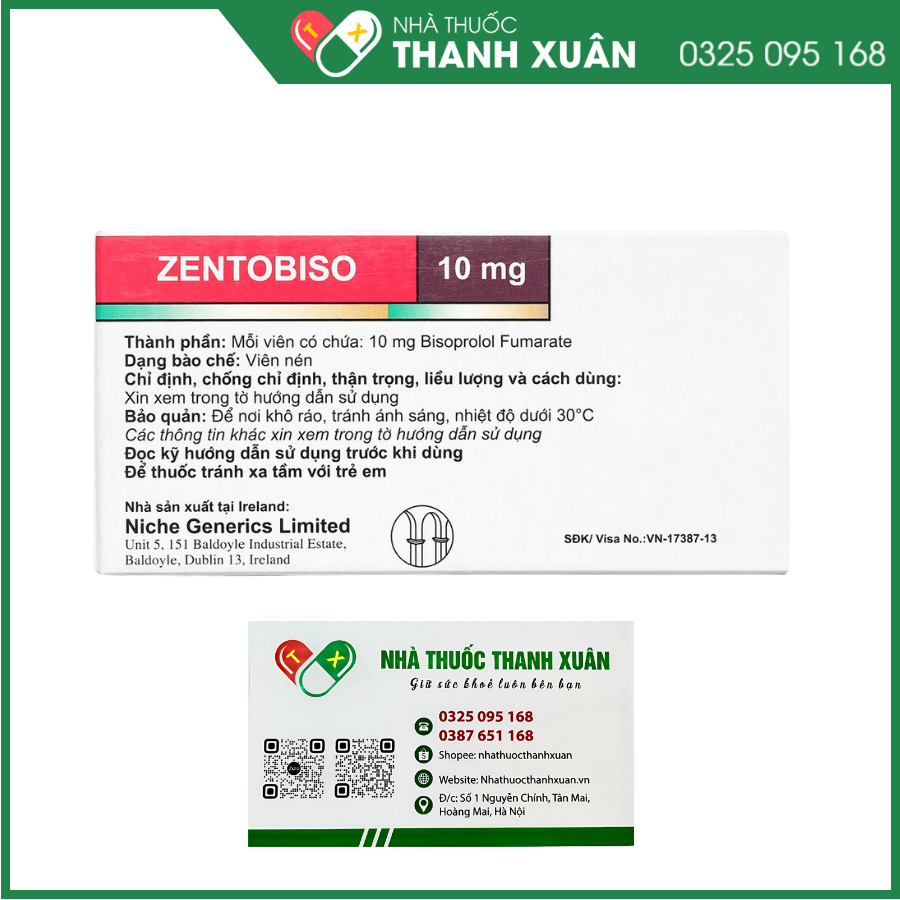 Zentobiso 10mg trị suy tim mãn tính ổn định